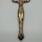 Vtg 50   s Vanity Handheld Mirror Brass Gold Tone Floral Hollywood Regency Mcm