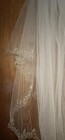 Vintage Bridal Wedding Veil 3 Tier Floral Beaded Sequin Metallic  Scalloped Edge