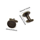 Honbay 10pcs 5 Pairs  16mm Brass French Style Cufflink With Blank Round Bronze