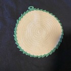 Set Of 2 Vtg Hand Made Primitive Crochet Grapes   Poppy Potholders decor