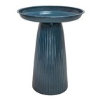Gleeful Garden Metal Outdoor Bird Bath - Blue Glaze By Sunnydaze
