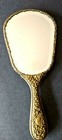 Antique  Victorian  Beveled Brass Hand Mirror Duchesse De Montpensier 9 5  Long