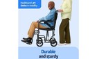 Medline Durable Folding Transport Wheelchair  19    Seat  Black Frame  250lb Limit
