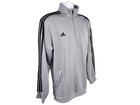Adidas 1 4 Zip Pullover Xl Gray Performance Fleece Lined 3 Stripe Athletic Top