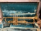 Holton Collegiate Trumpet W Original Case Brass Locking Antique 7c Mouthpiece