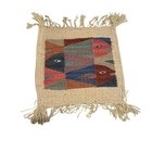 Vintage Thick Textile Woven Fish Design Tapestry Peru Peruvian 8 5    X 9    Mcm
