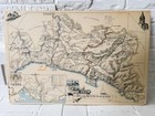 1930 Antique City Landscape Map Of Genova Italy Large Decorative Old Map 