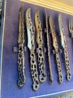 Argentina 500 Silver Carved Ornate Forks And Knives Set 6 Each 358 Grams 72 