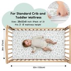 Yoofoss Baby Crib Sheets 2 Pack Fitted 28x52x8 Soft Microfiber Green Leaf Design