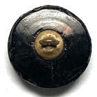 Small Victorian Era Black Glass Button With Bat