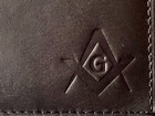 Masonic Master Mason Square Compass Black Bifold Leather Wallet Freemason New 