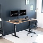 Vivo Electric 63  X 32  Stand Up Desk  Reclaimed Wood Table Top  Black Frame