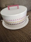 Cake Boss Metal Cake Saver Carrier Swirl Pattern Handle Locking Lid 2013