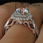 Gorgeous 925 Silver Plated Ring Women Cubic Zircon Engagement Jewelry Sz 6-10