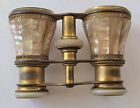 Antique French Lefils Paris Mother Of Pearl Opera Glasses W  Fitted Leather Case
