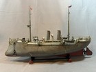 Vintage  Bing Battleship Tin Windup  Toy Boat 20     Germany Antique 