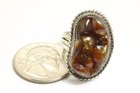 Vintage Navajo Sterling Silver Large Fire Agate Ring Size 8 5