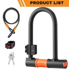 16mm Bike Lock Heavy Duty Anti Theft Bicycle U Lock W  Bracket 4ft Steel Cable