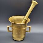 Antique Brass Mortar   Pestle Apothecary Pharmacy Druggist Rx Large Spices Heavy