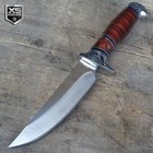 Combat Fixed Blade Hunting Knife Tactical Wood Handle Survival W  Sheath 10 
