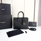 Women s Black Leather Satchel Bag  Gold Hardware Shoulder Handbag With Pouch