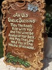 Vintage Gaelic Blessing Irish Faux Wood Wall Hanging Resin