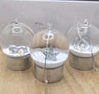 New Chanel Joaillerie Small Silver Snow Globe Set Of 3 Christmas Ornaments Rare