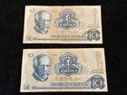 Norway - Lot Of 4 Notes  50 And 10 Kroner 1970 And 1980s  Circulated  0045g