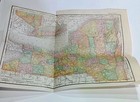 1903 Antique Map New York State Color Borders Railroads Foldout Vintage Ny 