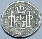 1812 Double Struck Spanish Peru Silver 1 Reales Genuine 1800s Mint Error 1r Coin
