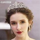 Tiara Crown Silver Crystal Rhinestone Bridal Prom Birthday Party Headband