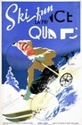 Ski Fun Quebec Canada 1930s Travel Poster Skiing Winter Retro Wall Art