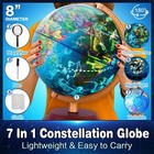 Illuminated 7-in-1 World Globe With Wooden Stand And Led For All Ages