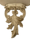 Syroco Wood Shabby White Gold Acanthus Wall Shelf 1 2 Round 10 x10 5 x5 25  Vtg
