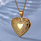 Womens Locket Necklaces Heart Pendant 18k Gold Plated Stainless Steel Chain New