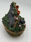 Deck The Paws Danbury Mint Schnauzer Dog Puppies Christmas Gift Basket Figurine