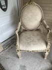Pair Of Antique French Provincial Chairs With Side Table