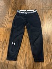 Under Armour Girls Black Pull-on Leggings Elastic Waist  Size 10 21  Inseam  105