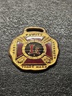 Antique Leisy Brewing Co Peoria Il Enamel Watch Fob Beer Advertising 