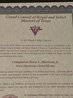 Grand Council Of Royal And Select Masters If Texas Certificate Most Illustrious