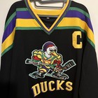 The Mighty Ducks Movie Jersey  96 Charlie Conway Alternate Black Mens Size Small
