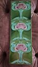Antique 6 Inch Art Nouveau Fireplace Tile C  1904 Henry Ollivant Majolica 1 Each