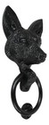 Black Powder Coated Metal Rustic Whimsical Animal Sly Fox Door Knocker Plaque