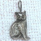 Vintage Sterling Silver Cat Pendant Charm Kitten Feline Textured 3d 2 7g 1 