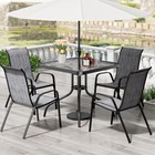Patio Dining Set Of 5  Outdoor Furniture Set With 4 Stackable Textilene Chairs