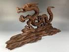 Dragon Statue Figure 351 Japanese Vtg Carved Cryptomeria Wooden Sculpture Statue