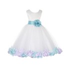 Customize Infant Toddler Teen Bridal Party Ivory Rose Petal Flower Girl Dress
