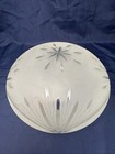 Vintage Antique Frosted Cut Glass Lamp Ceiling Light Shade Starburst 3 1 4    Fit