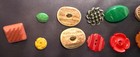 Lot Of 13 Small Vintage Antique Buttons Deco 30s 40s 50s Shapes Flower Acorn   