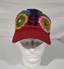 Mexican Hand Embroidered Floral Trucker Hat Chiapas Oaxaca Folk Art Adjustable
